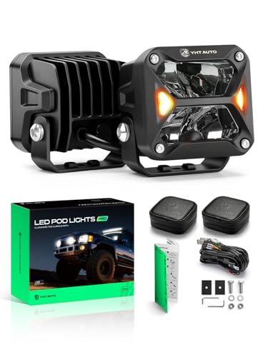 YHTAUTO 3 Inch LED Light Bars w/Wiring Harness & Light