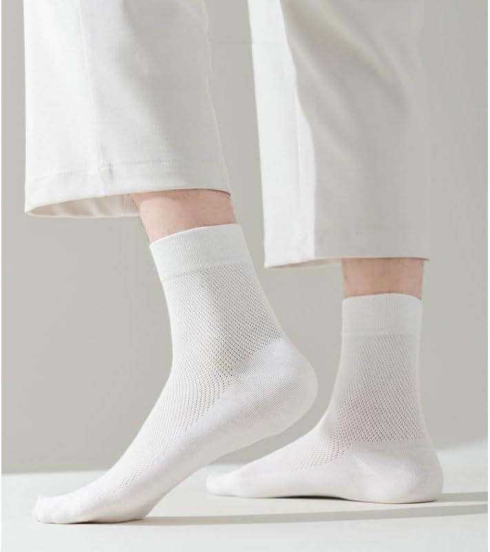 Thin Mesh Socks Sweat-absorbing Middle Cylinder Sockss Solid-color Cotton Socksing