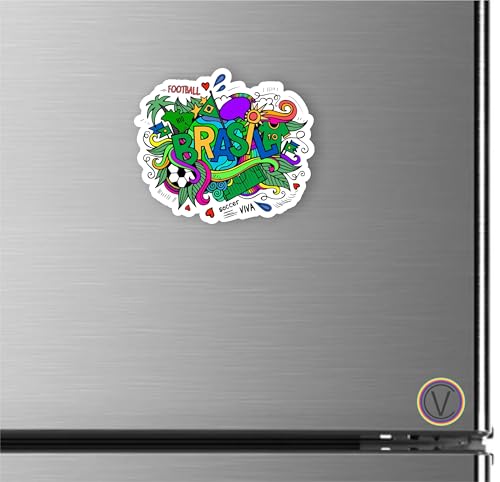 Image of Brasil Acrylic Fridge Magnet - UV Textured Printed, Stylish Multicolor Magnet for Fridge, Wardrobe & Metal Surfaces, Pack of 1 (Brasil)
