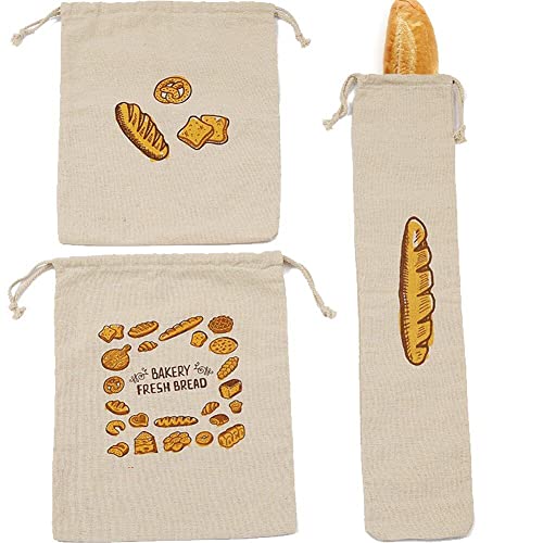 Bolsas de pan bolsos de cordón reutilizables ecológicos para pan casero 2