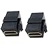 Poyiccot HDMI Coupler Keystone Jack, (2-Pack) Gold-Plated HDMI Female to Female Insert Wall Plate Connectors Adapter-Black