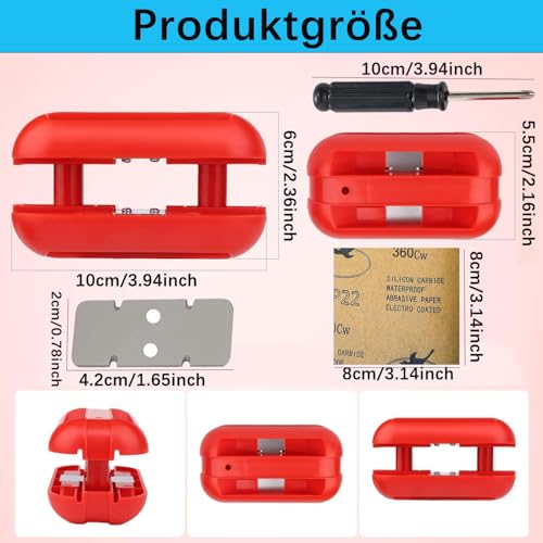 Yuentoen Kantenbandschneider,Kantenschneider Umleimer,Einhandhobel,Manueller Kantenanleimschneider,Edge Banding Trimmer mit Ersatzklinge Schleifpapier, Handschneidewerkzeug für Holzkantenbänder