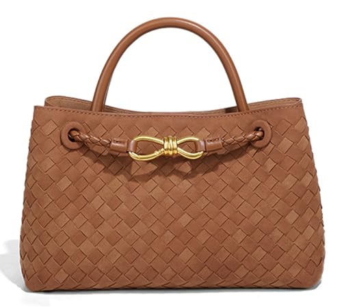 Suede Woven Tote Bag for Women PU Leather Hobo Bags Trendy Crossbody Purse Shoulder Satchel Bag Top Handle Tote Handbag