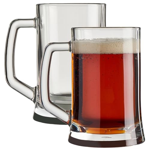 Queensway Home & Dining 380/500ml Pub Style Beer Mugs Glasses Tankards Barware with Handle