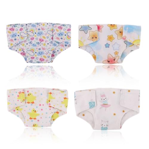 NHPY Lot de 4 couches de poupée pour poupée de bébé - Accessoires pour poupées de 30 à 45 cm - Couches pour bébé de 43 cm - Réutilisables (4 formes)...