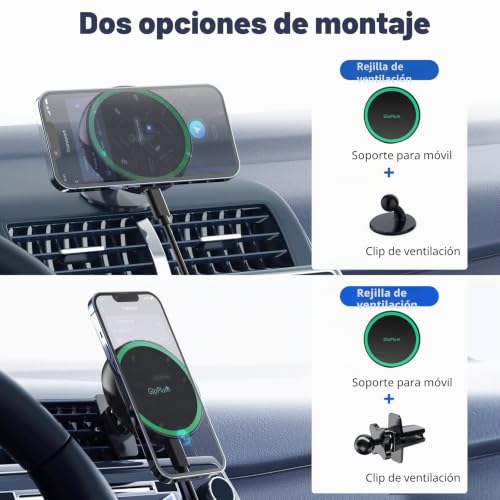 Cargador de coche inalámbrico magnético 15W compatible con iPhone 12 Pro, Mini y Max 3