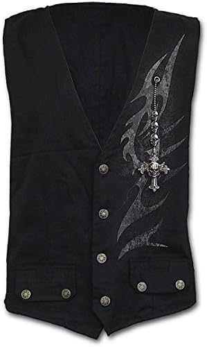 Spiral - SHADOW MASTER - Gothic Waistcoat Four Button with Lining (Medium)