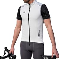 IMPALAPRO Fahrradweste Herren Winddichte und Atmungsaktive Radweste Herren für Rennrad & MTB – Ultraleichte Fahrrad Weste Herren mit Reflektoren & Taschen (M, Weiß)