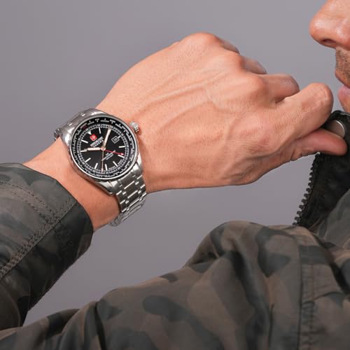 Image of Swiss Military Hanowa SMWGH0003203 - Swiss Made Round Black Watch for Men