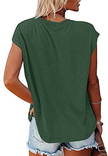 Image of CNFUFEN Short /Long Sleeve T Shirts for Women Fashion Casual Summer Lightweight Solid Trendy Tops
