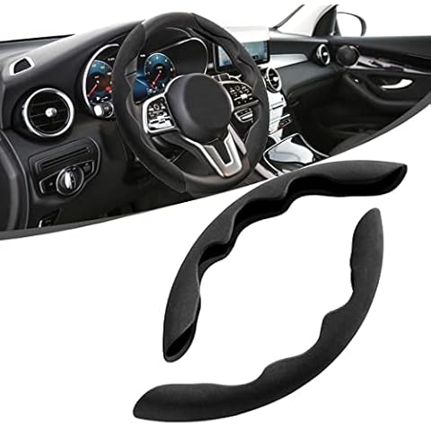 TANZEDMI Car Steering Wheel Covers Universal Anti-Slip Steering Wheel Covers for Women Man (Black) Cover