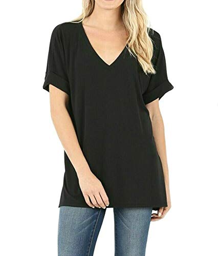 Zenana Regular and Plus Size Premium Rolled Short Sleeve Side Slit