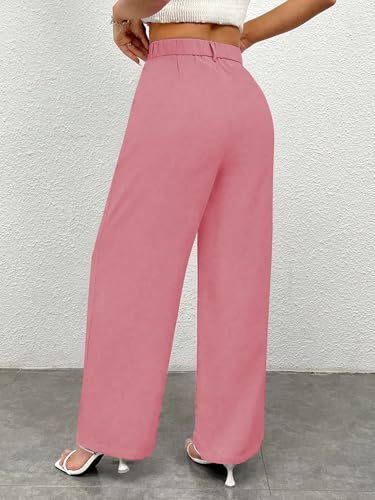 Image of Toochki Trousers for Woman Pants Women's Formal Office Korean | Beige Track Pant | Straight | Cotton Spandex Stretchable Trouser | High-Waisted Bottom Wear