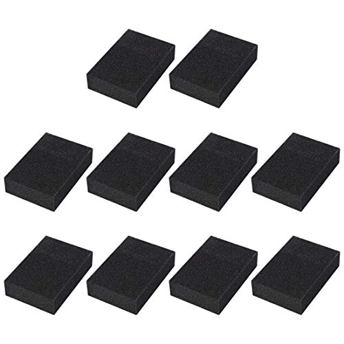 Image of uxcell 10pcs Scouring Pad Non-Scratch Scouring Sponge Scrub Pads 4 inch x 2.8 inch For Scouring Kitchen, Dishwashing, Black