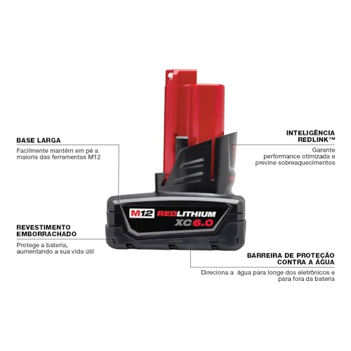 Milwaukee Bateria 12V 6.0Ah Ions De Litio Xc - 48-11-2460