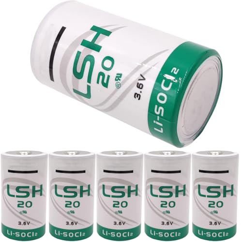 (Pack of 6) 3.6V 13Ah LSH20 D Size Lithium Thionyl Chloride Battery Compatible with LSH20 Battery LSH 20 ER34615M D Size Lithium Battery, for Alarm Systems GPS Systems Battery