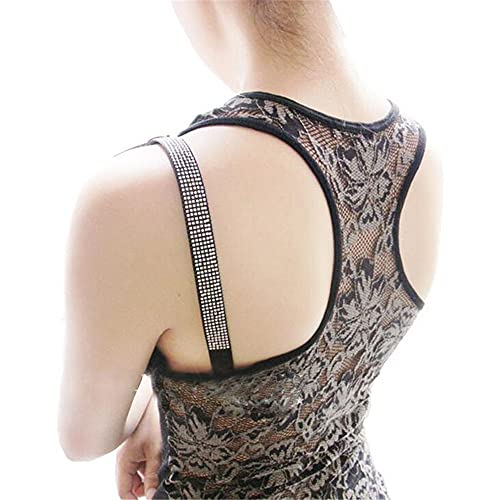 Women Sexy Invisiable Hot Rhinestones Bra Shoulder Strap Non-Slip Adjustable Intimates Accessories Ladies Lingerie Bra Straps 3Pairs/Pack
