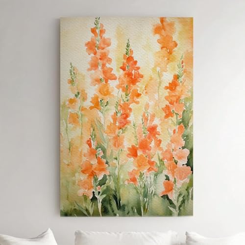 Tableau sur toile Floraison de muflier lianyibo 70x110cm affiche boheme rose