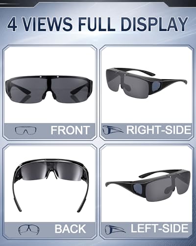 Image of Frienda 3 Pcs Flip Glasses Polarized Sports Sunglasses Cover-up Tac Sunglasses for Men Women Driving Fishing