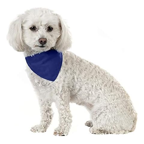 Mechaly Solid Cotton Dog Bandana Triangle Bibs - Small and Medium Pets (Blue) Cover