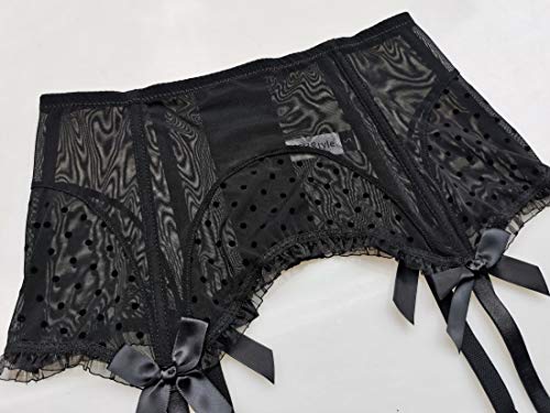 Tvrtyle Black Women's Fishbones Metal Clips Sexy Garter Belts For Stockings S514B (Black, 2X-Large) #TOP3