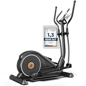 Sportstech Crosstrainer für Zuhause, extrem leise, mit 32 Widerstandsstufen, 15 kg Schwungrad, LCD-Display mit Tablethalterung, bis 120 kg, Bluetooth, App und Pulssensor, Transporträder, CX625