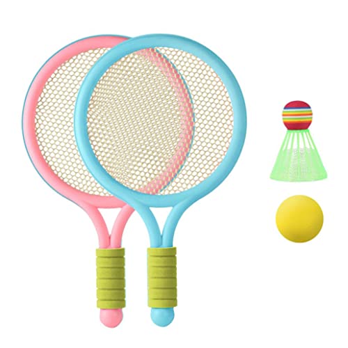 Juego de Raquetas de Tenis para niños, de plástico, para bádminton, con Pelota de bádminton, para Deportes al Aire Libre e Interior..