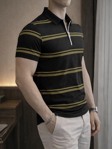 Image of Noble Monk Men's Regular Fit Polo Neck T-Shirt | Half Sleeve