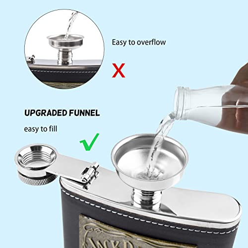8 Oz Hip Flask Gift Set With Gifts Box, Hip Flasks For Liquor For Men With Funnel And 2 Cups, Stainless Steel Flasks Set For Outdoor Activities Wedding Party #TOP3