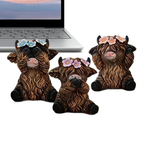 Vaches en résine de style rustique, statuette durable pour une table raffinée - 2
