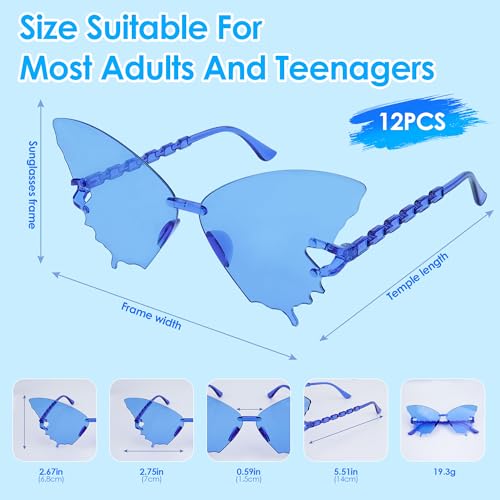 Sunglasses Butterfly, Rimless Butterfly Sunglasses, Adult Party Favors, for Daily, Bachelorette, Wedding, Vacation2