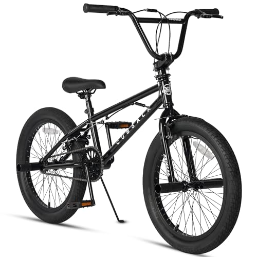 cubsala Freestyle BMX Bike, 20 Inch Kids Bicycle for 7-13 Years Old Kids and Beginner Level Rider, Black