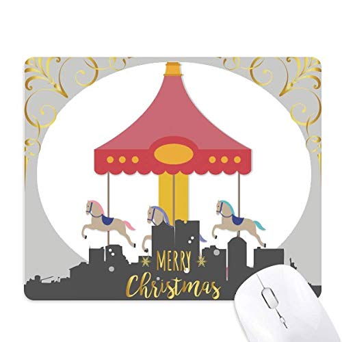 Tapis de souris en caoutchouc antidérapant motif nuit de noël coloré