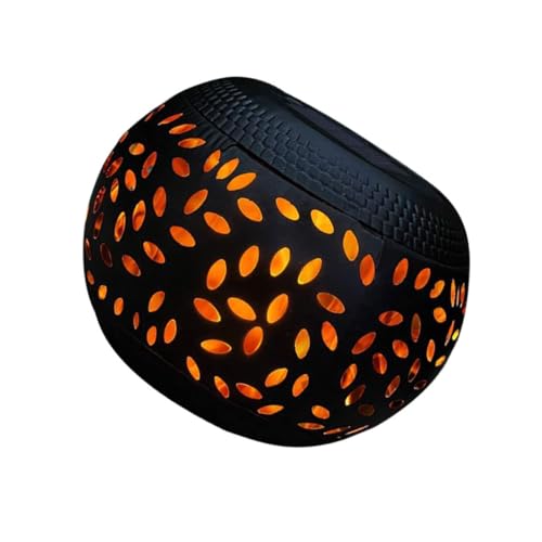 DOITOOL Lámpara Solar de Hierro para Jardín Exterior Simulación Decoración para Patio Césped y Terraza Resistente al Exterior Luz Ambiental Solar para Caminos y Áreas al Aire