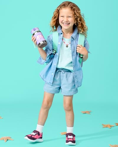 Image of Skip Hop Toddler Sippy Cup with Straw, Sparks Stainless Steel Straw Bottle, Seashell