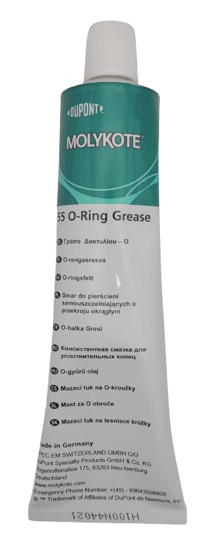KD89 Molikote 55 O-Ring - Grasso ad alte prestazioni per O-ring a base di silicone, lubrificazione tra parti in gomma e metallo, bianco