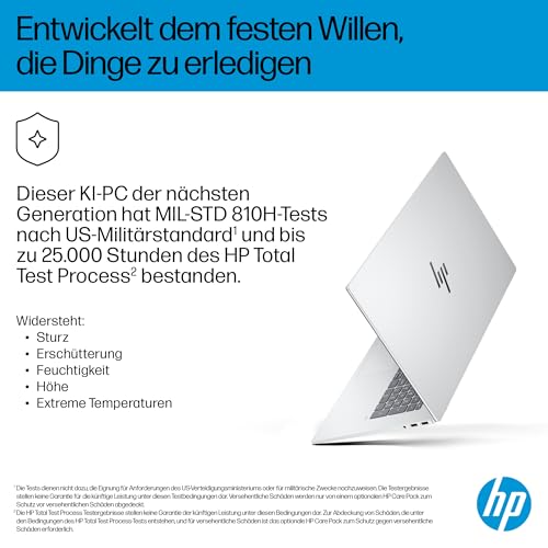 HP OmniBook 7 Next Gen AI PC, Copilot+ PC, 17.3 Zoll FHD Touch Display, Intel Core Ultra 7 256V (47 Tops), 16GB LPDDR5x RAM, 1TB PCIe Gen4 SSD, Intel Arc 140 V GPU, QWERTZ, Windows 11, Silber