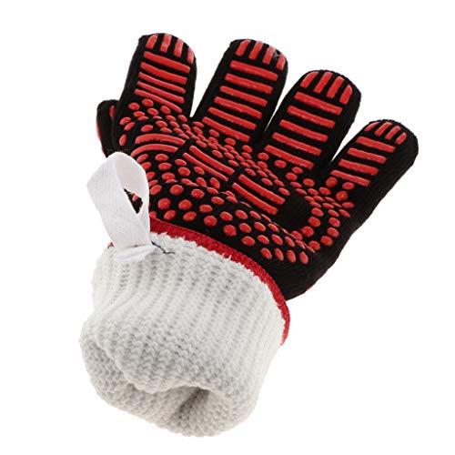 Luvas de cozinha F Fityle para churrasco resistente a silicone para forno vermelho – 1 peça de bolin