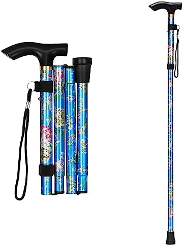 supregear Folding Walking Stick, Adjustable Collapsible Walking Stick - Lightweight Portable Balancing Walking Aid - Travel Walking Cane for Elderly Adults Men Women