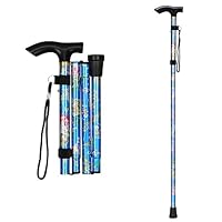 Canne Pliante Supregear Réglable 5 Niveaux – Alu Léger, Bleue, Hauteur 85-95 Cm