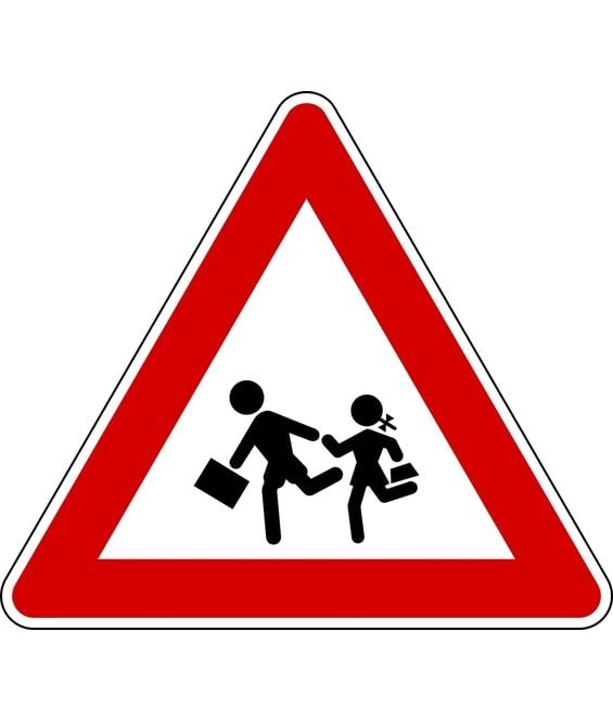 CARTELLO IN LAMIERA SCATOLATA TRIANGOLO lato 90cm - attraversamento bambini - SEGNALE CATARIFRAGENTE CLASSE 1 O 2 (a nido d'ape) (CARTELLO CLASSE 2)