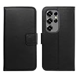 Tnviud Flip Premium Echt Leder Tasche Hülle Für Oukitel C2 2025 Lederhülle Handyhülle Schutz Klapphülle Handy Schale Etui Wallet Cover Hülle (Schwarz)