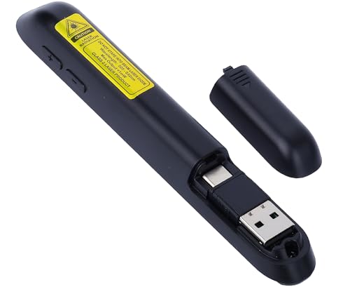 Image of Wireless Presenter Remote with Green Light, Rechargeable PowerPoint Clicker for Mac Windows PC, 2.4GHz USB & Bluetooth, 656ft Range
