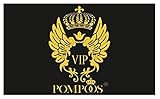 Material: 100% Wolle Casa Padrino Pompöös by Luxus Designer Fußmatte von Harald Glööckler Krone VIP Schwarz/Gold 80 x 50 cm - Pompööse Deko Accessoires