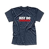 T-Shirt Just Do Nothing faul Athletics Sport Fun-Shirt 13 Farben Herren XS - 5XL Parodie Lazy Humor Spass lustige Sprüche feiern Party, Größe:L, Farbe:Navy - Logo Weiss