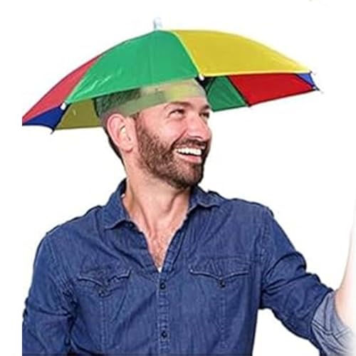 SEMINISMAR - SEMINISMAR Parapluie Chapeau avec Bande élastique - Parasol Pliable Coloré de Pêche pour Adultes, Enfants, Golf et Camping