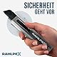 Rahlpex 60 x Cuttermesser Klingen 18mm extra scharf und langlebig. Abbrechklingen für Teppichmesser inklusive Schiebedispenser mit Karbonstahl Klingen Cuttermesser, schwarz (60 Stück)