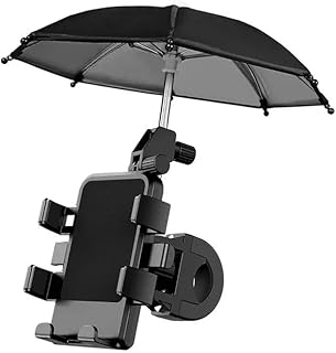 حامل الهاتف بالمظلة للدراجات، دلوقتي تقدر تستخدم الموبايل بكل أمان وانت بتسوق، حتى في الشمس أو المطر