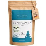 PlantDEA Bio Ashwagandha Pulver – Withania somnifera Wurzelpulver, fein vermahlen, vegan & glutenfrei – ideal für Goldene Milch, Shakes & Tees – Rohkostqualität – ohne Zusätze