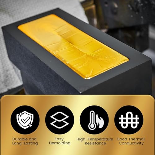 MMasters 1kg-4 Pieces Premium Graphite Ingot Mold for Metal Casting - High-Purity Material for Gold, Silver, Aluminum, Copper, and Brass - Heat Resistant up to 1800℃/3272℉